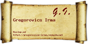 Gregorovics Irma névjegykártya
